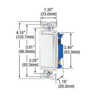 Cooper 7511A Light Switch, Illuminated Decorator Rocker Switch, Single Pole Almond