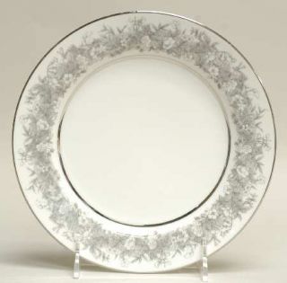 Sango Florentine Salad Plate, Fine China Dinnerware   Gray Flowers On     Rim