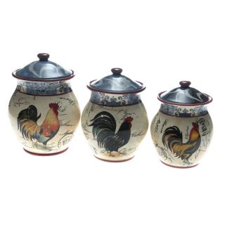 Certified International Lille Rooster 3 piece Cannister Set