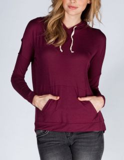 Womens Hi Low Hoodie Burgundy In Sizes Medium, X Large, Large, Small,