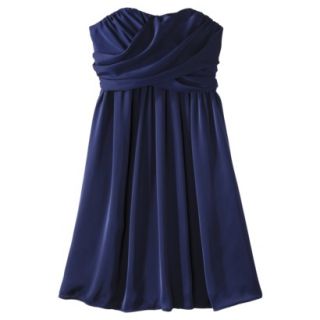 TEVOLIO Womens Plus Size Satin Strapless Dress   Academy Blue   18W