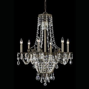 Crystorama Lighting CRY 5186 EB CL S Manchester Ornate Chandelier Dressed with C