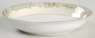 Noritake N73 Coupe Soup Bowl, Fine China Dinnerware   Blue & Yellow Border,Multi