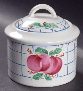 Studio Nova Macintosh Sugar Bowl & Lid, Fine China Dinnerware   Pink Apples On B
