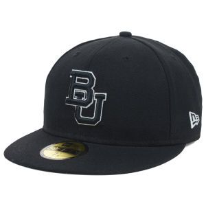 Baylor Bears New Era NCAA Black on Black with White 59FIFTY Cap