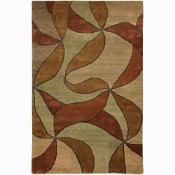Contemporary Hand knotted Mandara Floral Wool Rug (2 X 3)