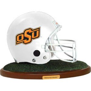 Oklahoma State Cowboys Replica Helmet with Wood Base
