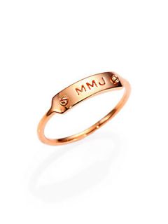 Marc by Marc Jacobs MMJ Signature Plaque Ring   Rose Gold