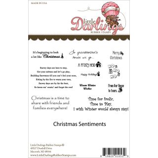 Little Darlings Unmounted Rubber Stamp christmas and Winter Sentiments