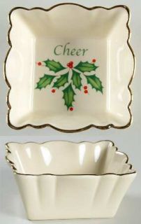 Lenox China Holiday (Dimension) Miniature Square Fluted Bowl, Fine China Dinnerw