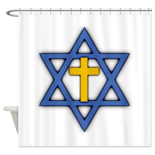  Star of David with Cross Shower Curtain  Use code FREECART at Checkout