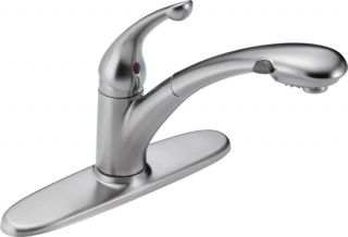 Delta 470ARDST Signature Series Single Handle PullOut Kitchen Faucet Arctic Stainless