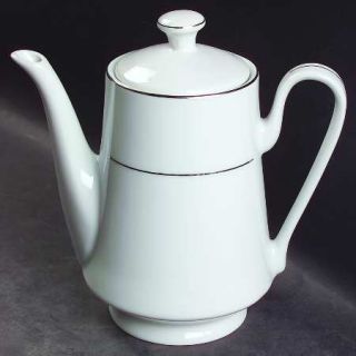  Emily Platinum Teapot & Lid, Fine China Dinnerware   Porcelain,China,Wh
