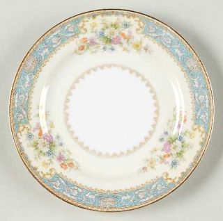 Rose (Japan) Ro3 Bread & Butter Plate, Fine China Dinnerware   Blue Border, Flor