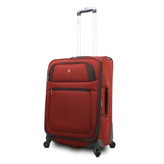 Swissgear Collection 24 inch Rust Expandable Spinner Upright Suitcase (RustWeight 10 poundsInterior zippered mesh accessory pocketTelescoping locking handleWheeled YesWheel type SpinnerDurable zinc die cast hardware Spinner dimensions 24 inches high x