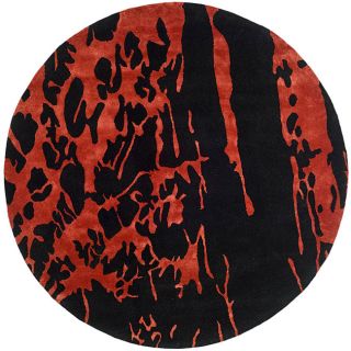 Handmade Soho Deco Black/ Red New Zealand Wool Rug (8 Round) (BlackPattern Abstract Professional cleaning recommended Tip We recommend the use of a non skid pad to keep the rug in place on smooth surfaces.All rug sizes are approximate. Due to the differ