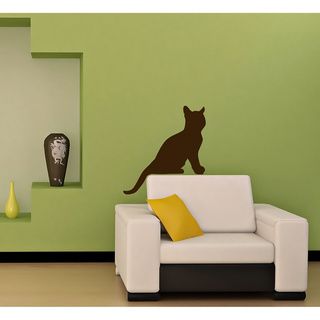Beautiful Cat Animal Glossy Brown Vinyl Wall Decal (Glossy brownEasy to apply; instructions includedDimensions 25 inches wide x 35 inches long )