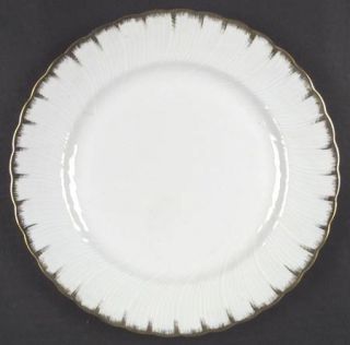 Bernardaud Neuilly Dinner Plate, Fine China Dinnerware   Palm Shape,Gold Brushed