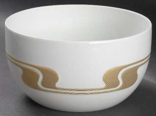 Rosenthal   Continental Gold Structure 7 Round Vegetable Bowl, Fine China Dinne