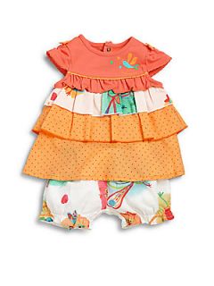 Catimini Infants Two Piece Frilly Top & Shorts Set   Orange