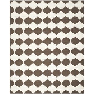 Safavieh Hand woven Moroccan Dhurrie Brown Wool Rug (9 X 12)