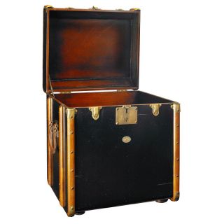 Authentic Models Stateroom Trunk End Table   Black   MF079B