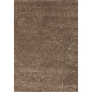 Hand woven Casual Rangers Solid Brown Wool Rug (8 X 11)