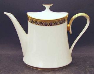 Lenox China Tudor Tea/Coffee Pot & Lid, Fine China Dinnerware   Dimension,Blue &