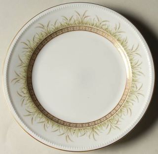 Kaiser Artemis Salad Plate, Fine China Dinnerware   Green Wheat&Grass,Gold Oval