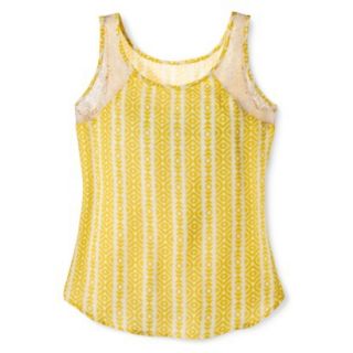 Mossimo Supply Co. Juniors Lace Trim Tank   Yellow L(11 13)