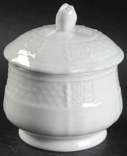 Heinrich   H&C Chateau Weiss Sugar Bowl & Lid, Fine China Dinnerware   All White
