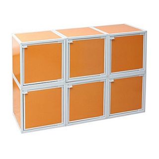 Way Basics 6 Cube Modular Storage Box WB BOX6 Color Orange