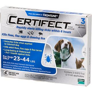 Dog Topical Flea & Tick Treatment, Blue, For Dogs 23 44 lbs., 3 Month Supply