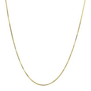 Sterling Silver Box Chain Necklace   Gold (18+2)