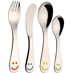 Smiley 4 piece Childrens Flatware Set