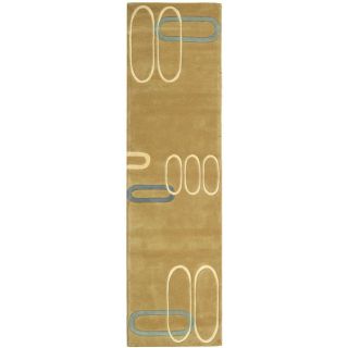 Handmade Soho Ellipses Beige New Zealand Wool Runner (26 X 12) (BeigePattern GeometricMeasures 0.625 inch thickTip We recommend the use of a non skid pad to keep the rug in place on smooth surfaces.All rug sizes are approximate. Due to the difference of