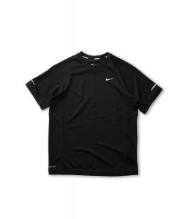 Nike Kids Miler S/S Crew Boys Short Sleeve Pullover (Black)