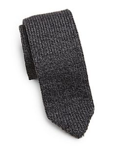 Armani Collezioni Wool Knit Tie   Dark Grey