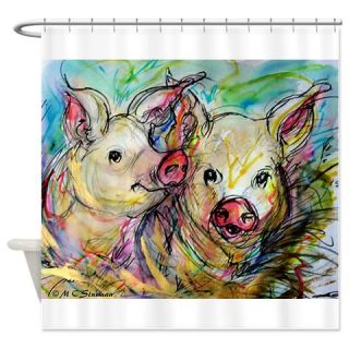  Pigs bright pig art Shower Curtain  Use code FREECART at Checkout