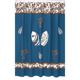 Tropical Hawaiian Blue Shower Curtain (Turquoise/ chocolate Materials 100 percent cottonDimensions 72 inches wide x 72 inches longCare instructions Machine washableShower hooks and liner not includedThe digital images we display have the most accurate 