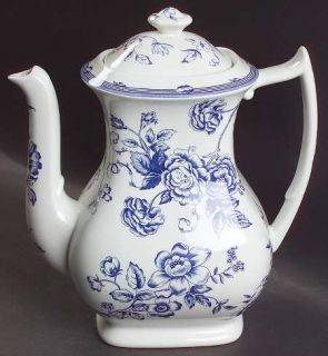 Spode Clifton Coffee Pot & Lid, Fine China Dinnerware   Imperialware, Blue Flora