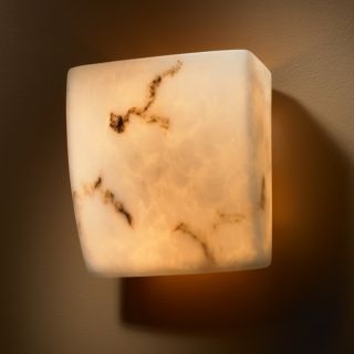 2 light Square Faux Alabaster Ada Approved Wall Sconce