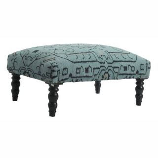 Nuloom Light Teal Modern Overdyed Patchwork Wool Ottoman Bench