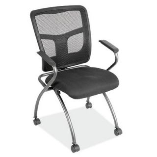 OfficeSource Mesh Nesting Chair with Arms 7794BLK