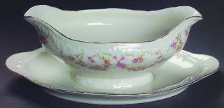 Haviland Naomi Gravy Boat with Attached Underplate, Fine China Dinnerware   New