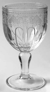 Ralph Lauren Emma Water Goblet   Clear, Heavy, Pressed