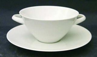 Arzberg Arzberg White (Shape 2025) Flat Cream Soup Bowl & Saucer Set, Fine China