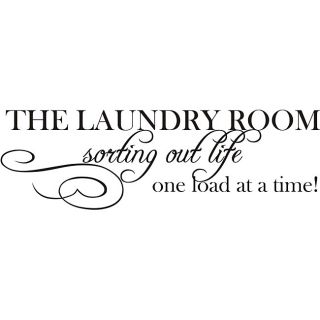 Laundry Room Sorting Life Out Vinyl Wall Art Quote (MediumSubject OtherMatte Black vinylImage dimensions 8 inches high x 22 inches wideThese beautiful vinyl letters have the look of perfectly painted words right on your wall. There isnt a background in