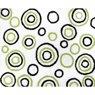 Sweet Jojo Designs Spirodot Lime And Black Accent Floor Rug