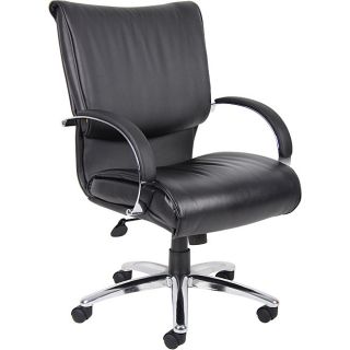 Boss Mid Back Leatherplus Bonded Leather Executive Chair